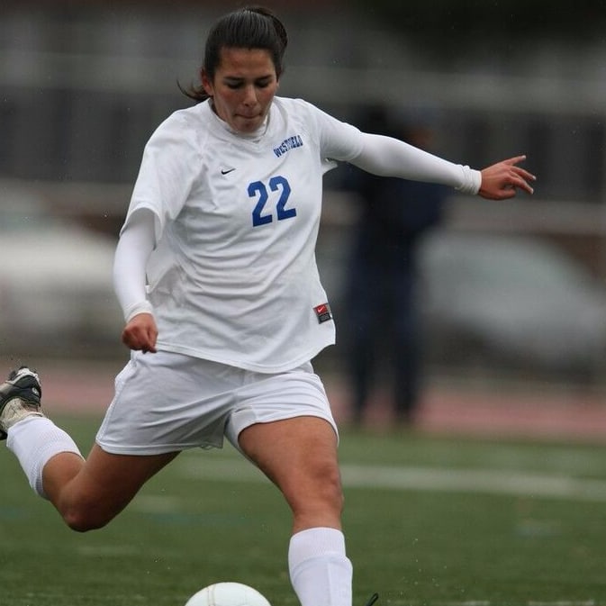 Kate Esler playing soccer