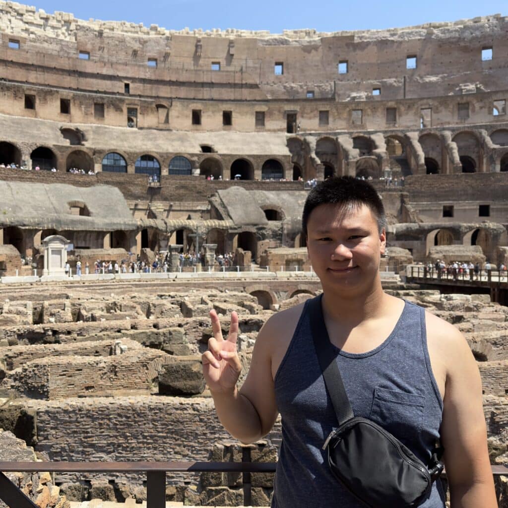 kevin wong at the rome collesium