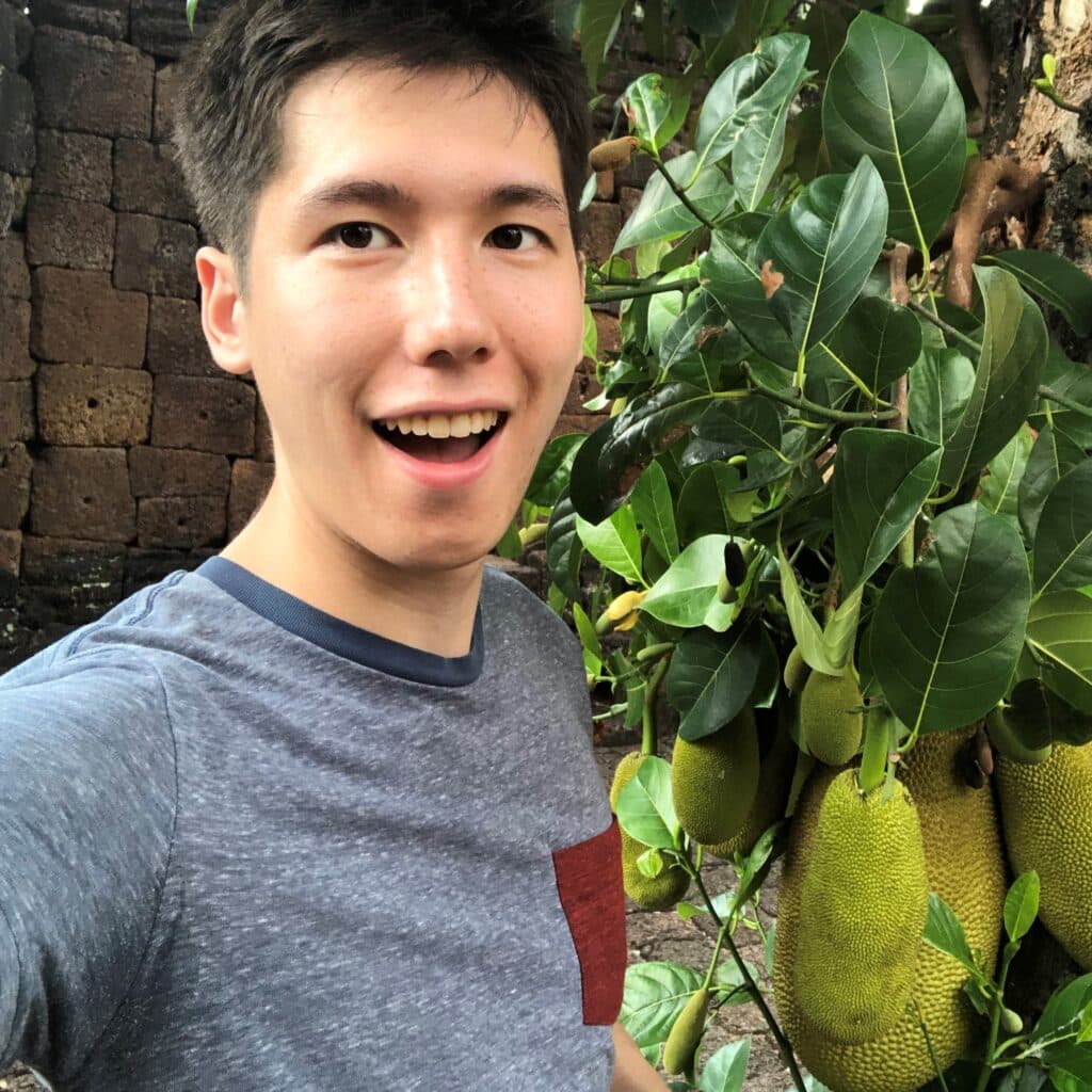 Stephan Heddon with large tropical fruit