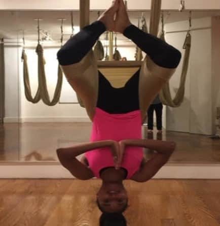 Odalisse Figueroa upside down yoga