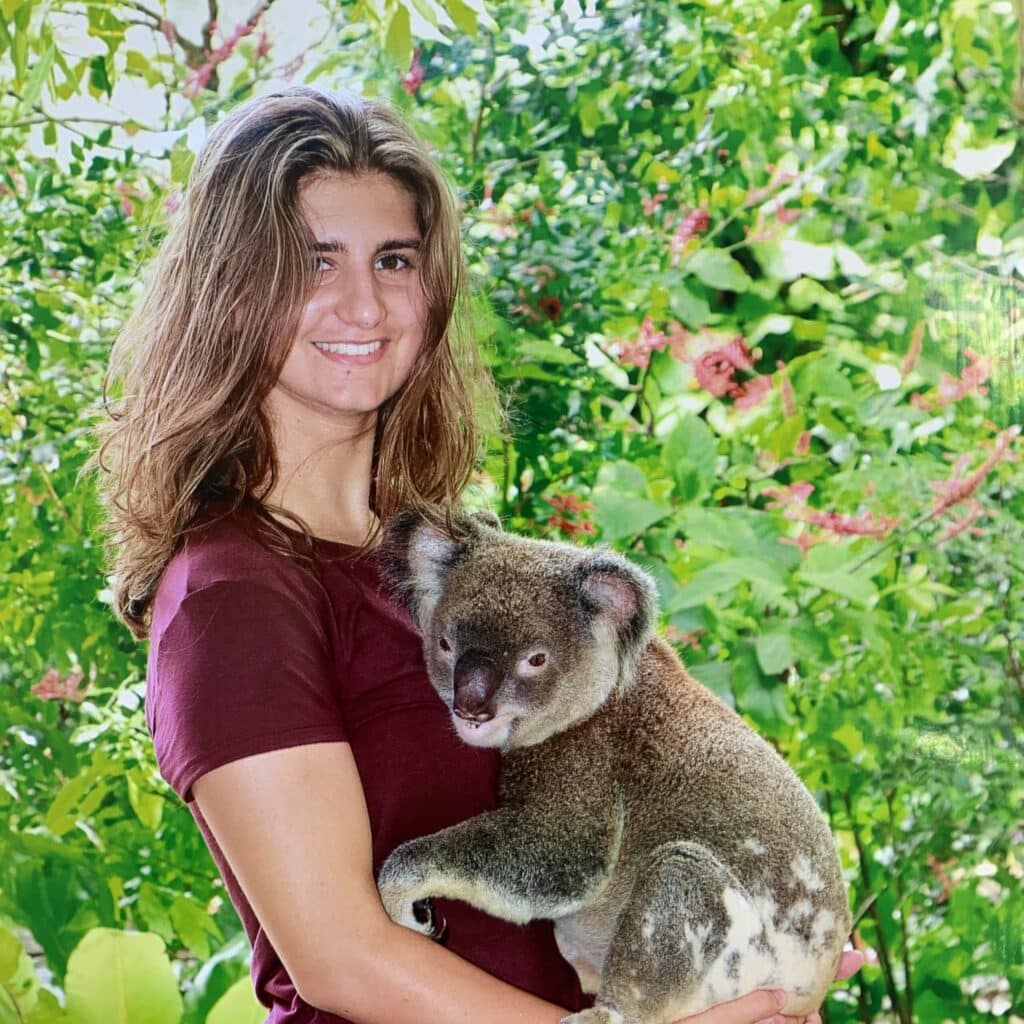 Brianna Williams holding a koala