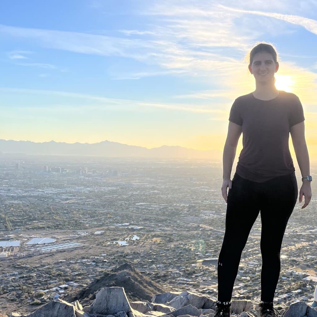 Brianna Williams standing on rocks