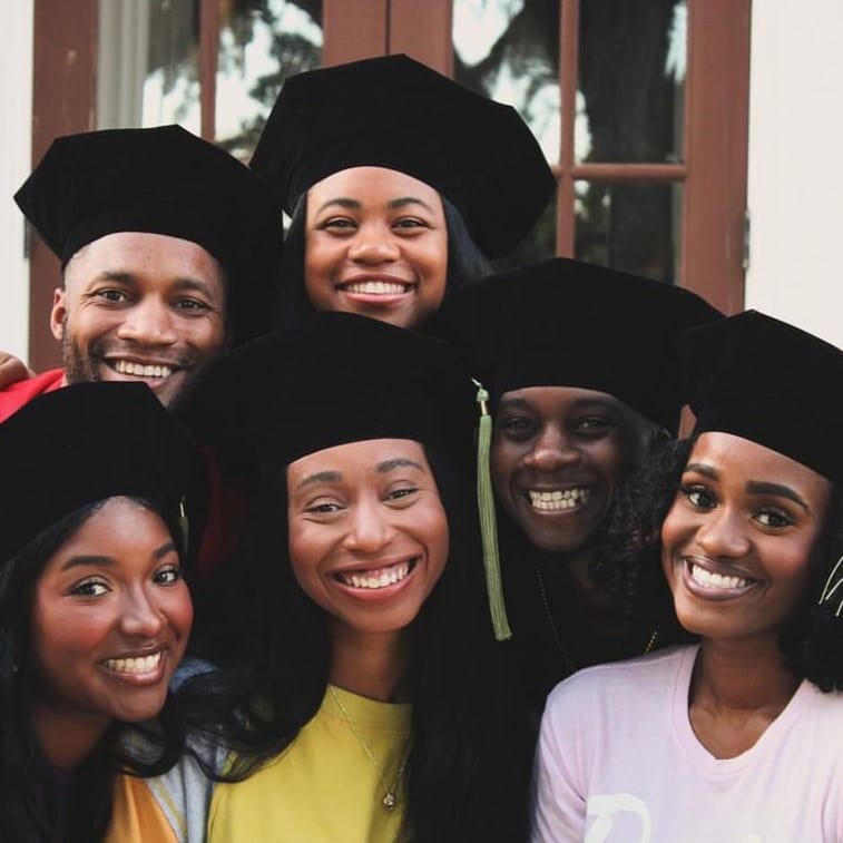 Janai Lyons graduation photo with friends