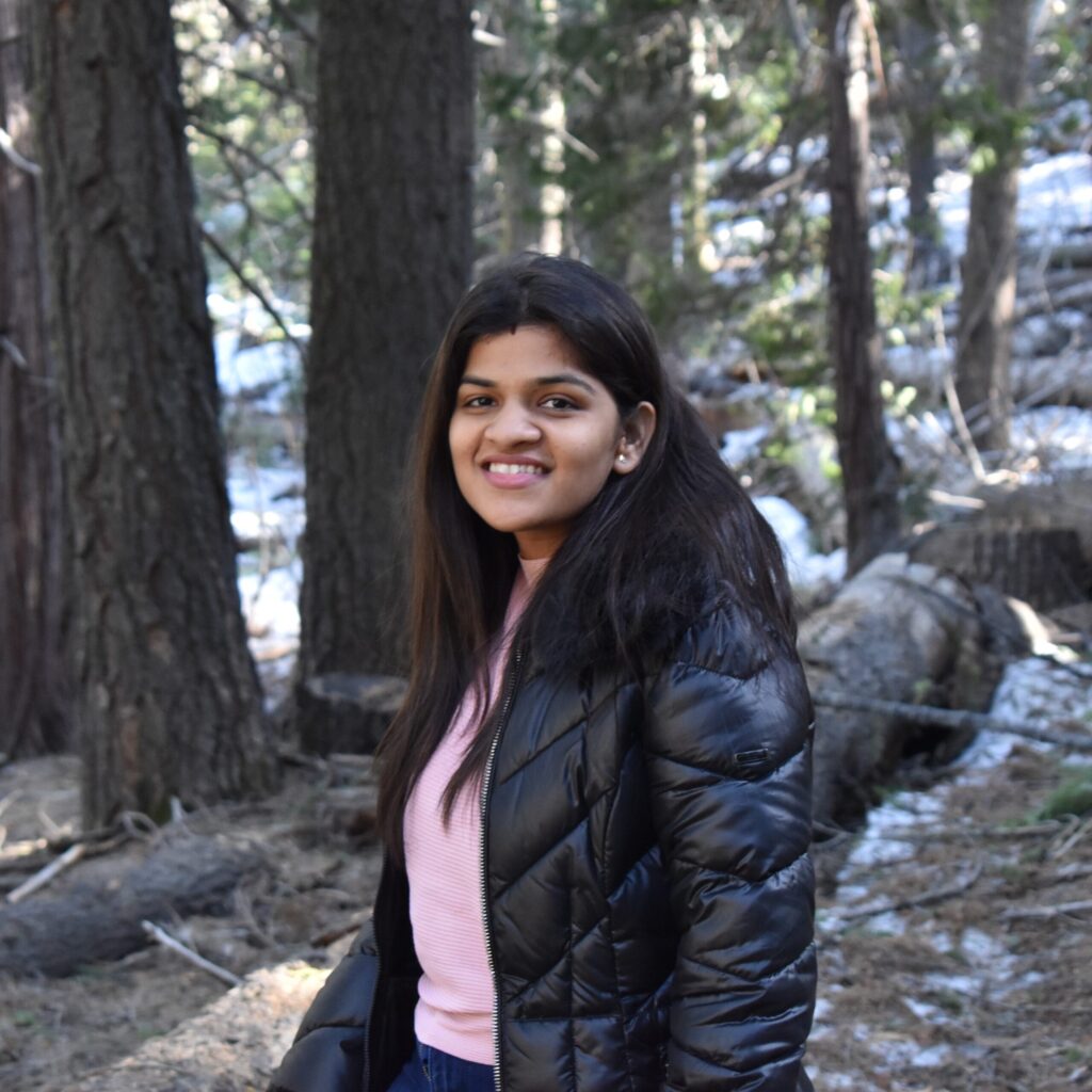 Alpika Jain in a forrest with snow