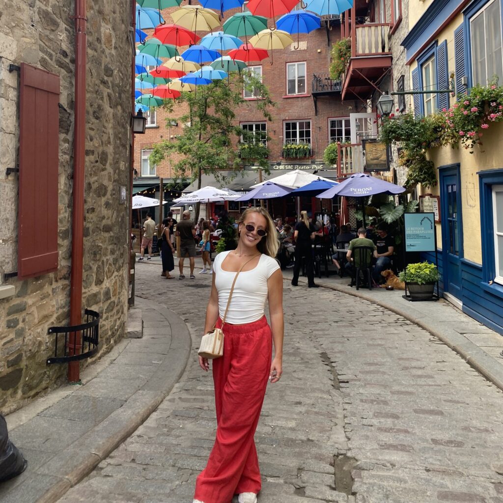 Danielle Freund on a street in Italy