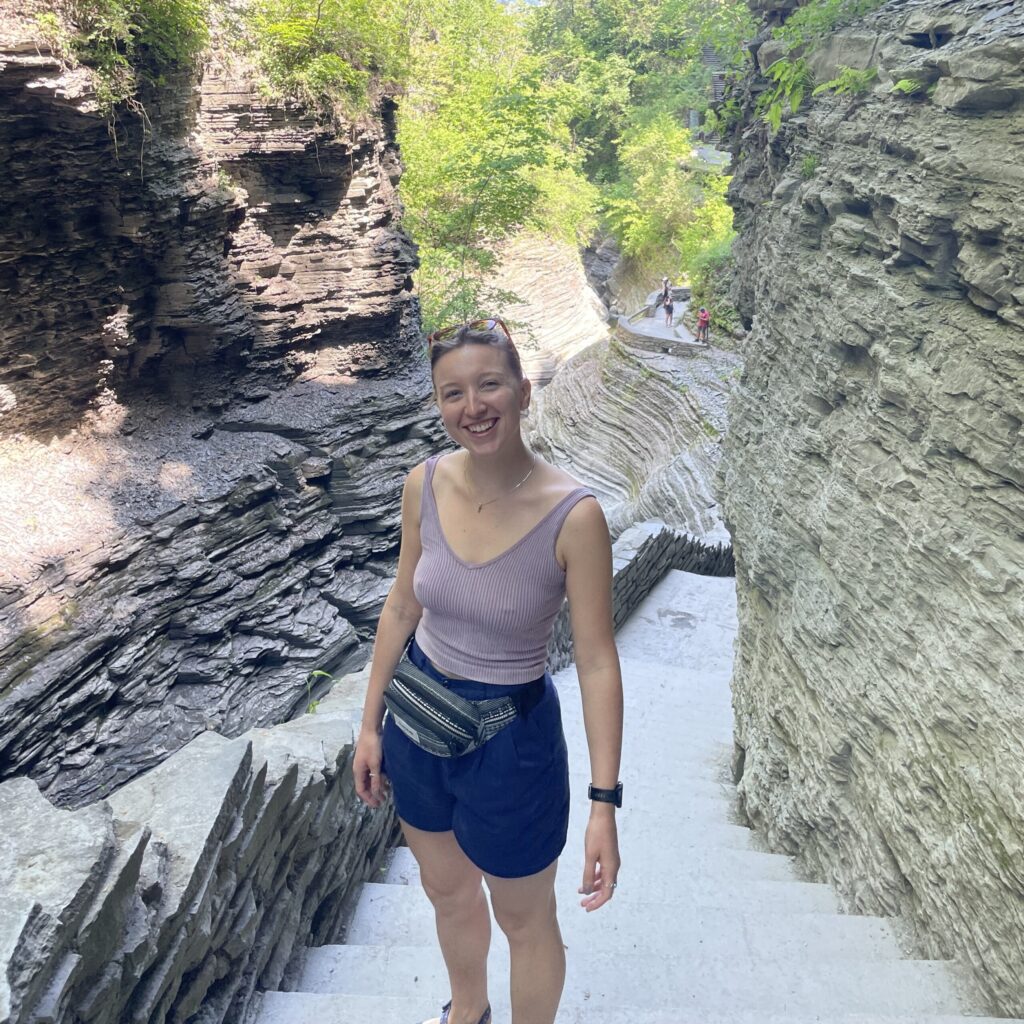 Megan Forbes on a hike on a mountain