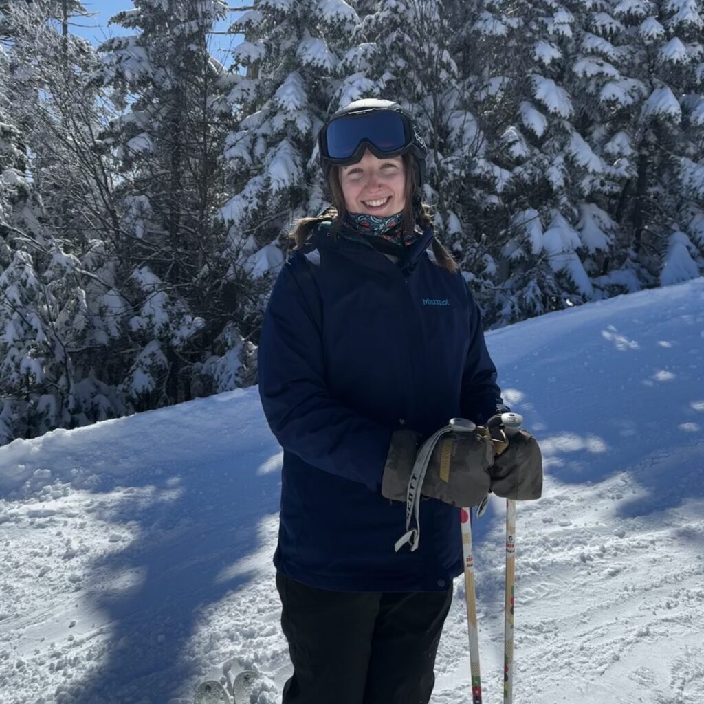 Megan Forbes skiing