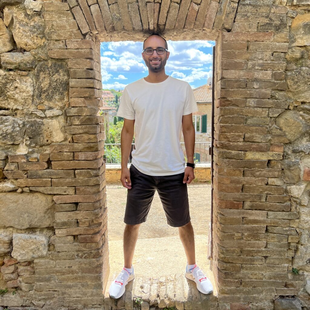 Philippe Corbanese standing in a thin doorway