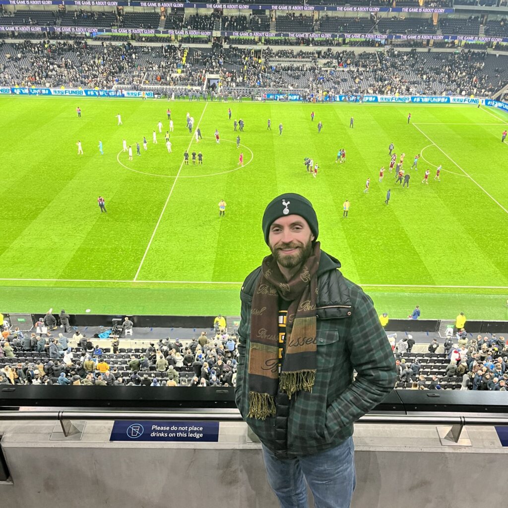 Sam Nesbit at an england soccer game